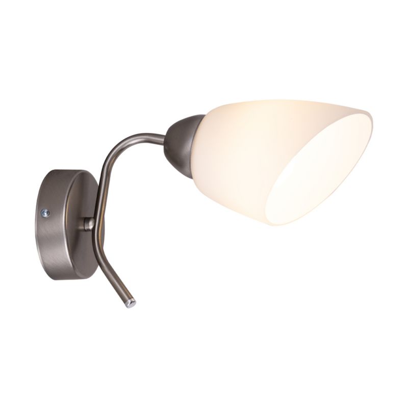 Kinkiet SPOT Light  1xE27 Max.60W Klasyczne Połączenie Satyny z Białym Kloszem, Polski Producent, 1 szt.