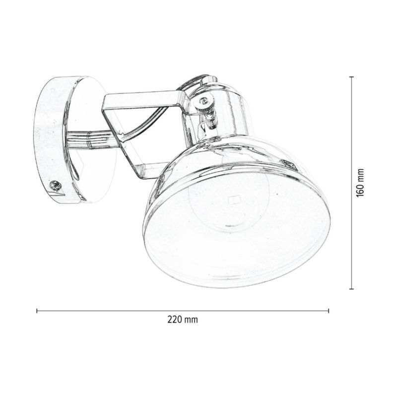 Kinkiet SPOT Light 1xE27 Max.60W Klasyczny Chrom w Minimalistycznym Stylu, Polski Producent, 1 szt.
