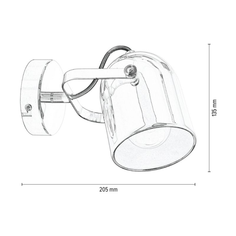 Kinkiet SPOT Light 1xE27 Max.60W Klasyczny Chrom w Minimalistycznym Stylu, Polski Producent, 1 szt.