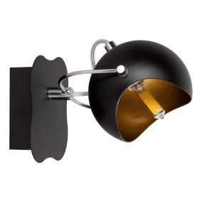 Kinkiet SPOT Light  1xG9 Max.28W Elegancka Czerń w Połączeniu ze Złotem, Polski Producent, 1 szt.