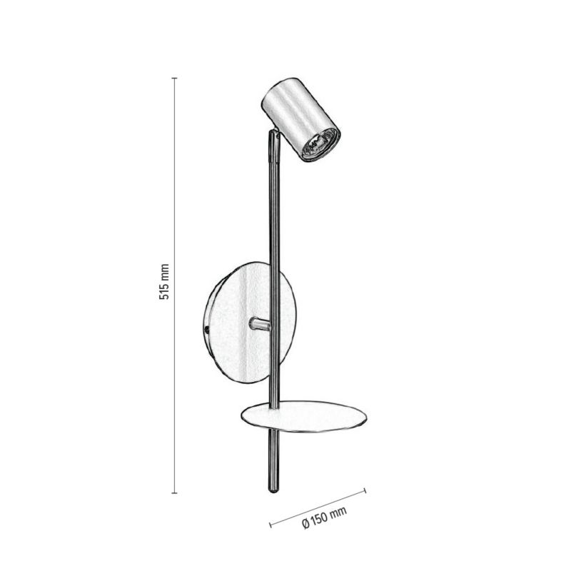 Kinkiet SPOT Light  1xGU10 50W Subtelny Chrom w Nowoczesnym Stylu, Polski Producent, 1 szt.