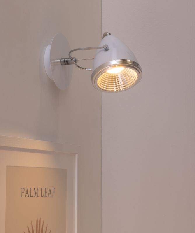 Kinkiet SPOT Light  1xGU10 LED 6W Klasyczne Połączenie Chromu i Bieli, Polski Producent, 1 szt.