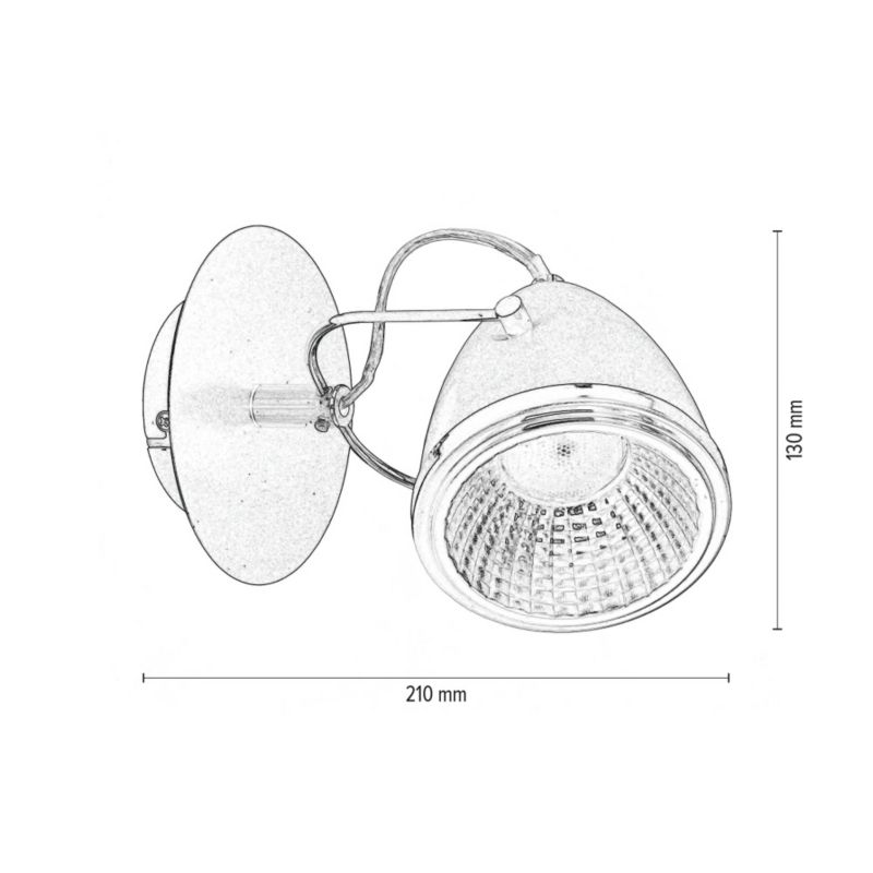 Kinkiet SPOT Light  1xGU10 LED 6W Połączenie Chromu i Czerni w Industrialnym Stylu, Polski Producent 1 szt.