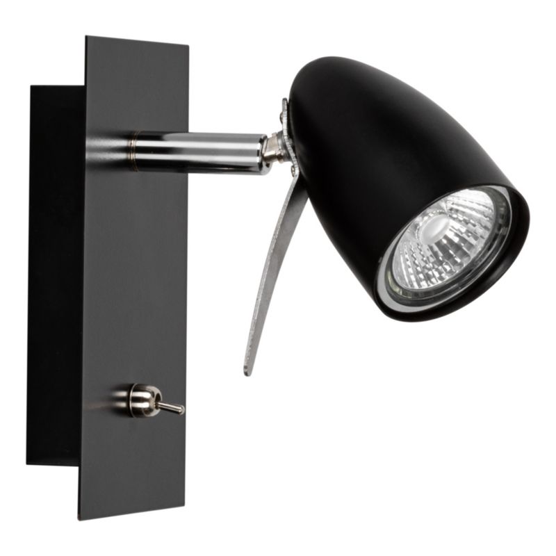 Kinkiet SPOT Light  1xGU10 Max.35W Elegancka Czerń w Industrialnym Stylu, Polski Producent, 1 szt.