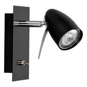Kinkiet SPOT Light  1xGU10 Max.35W Elegancka Czerń w Industrialnym Stylu, Polski Producent, 1 szt.