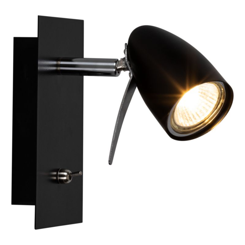 Kinkiet SPOT Light  1xGU10 Max.35W Elegancka Czerń w Industrialnym Stylu, Polski Producent, 1 szt.