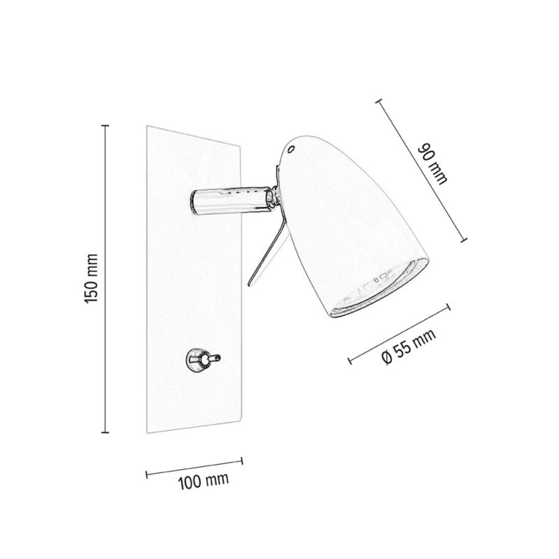Kinkiet SPOT Light  1xGU10 Max.35W Elegancka Czerń w Industrialnym Stylu, Polski Producent, 1 szt.