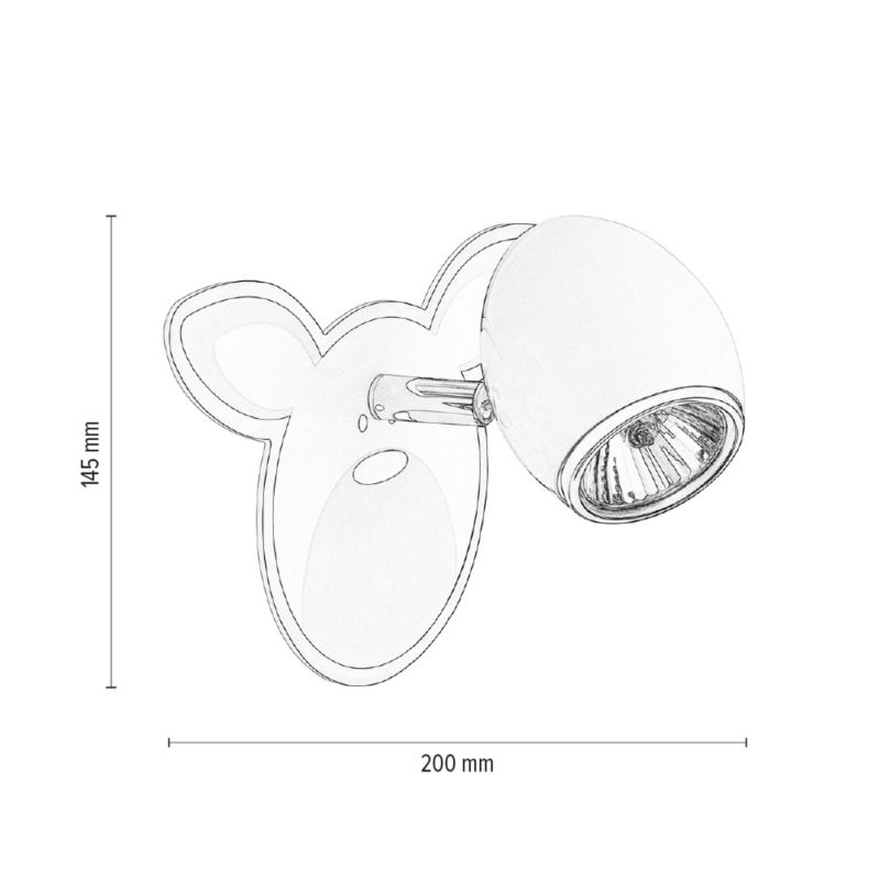 Kinkiet SPOT Light  1xGU10 Max.50W Biały z Wielokolorowym Wzorem w Królika, Polski Producent, 1 szt.