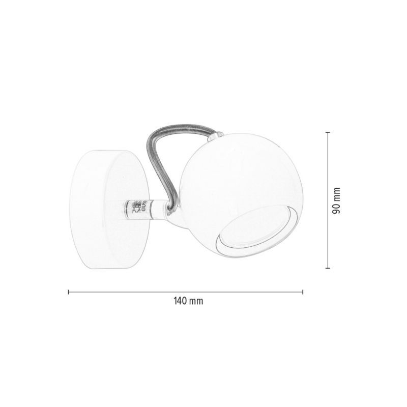 Kinkiet SPOT Light  1xGU10 Max.50W Harmonijna Biel od Polskiego Producenta, 1 szt.