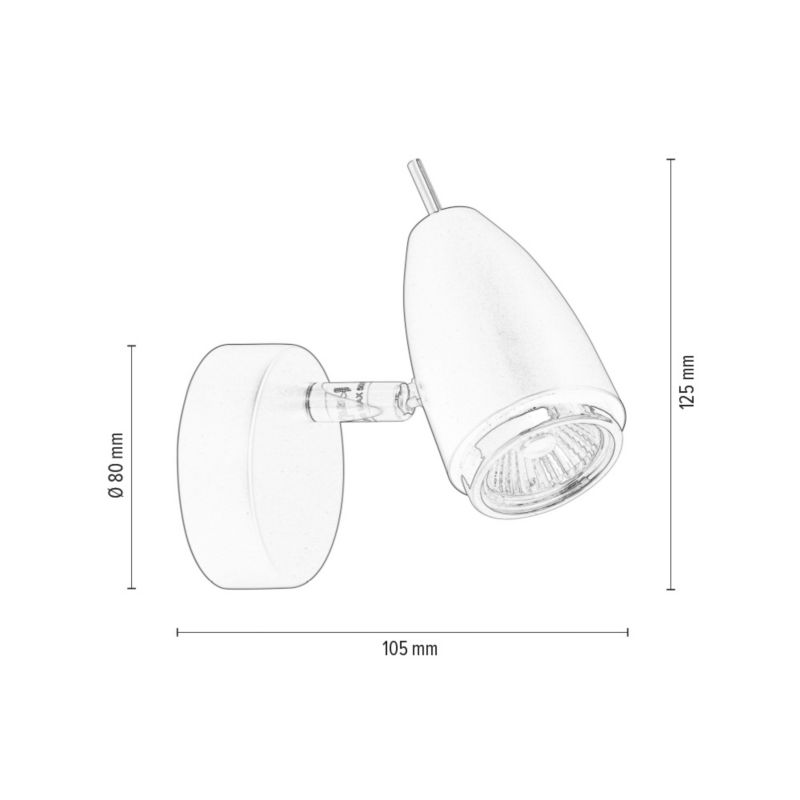 Kinkiet SPOT Light  1xGU10 Max.50W Klasyczna Czerń, Polski Producent, 1 szt.