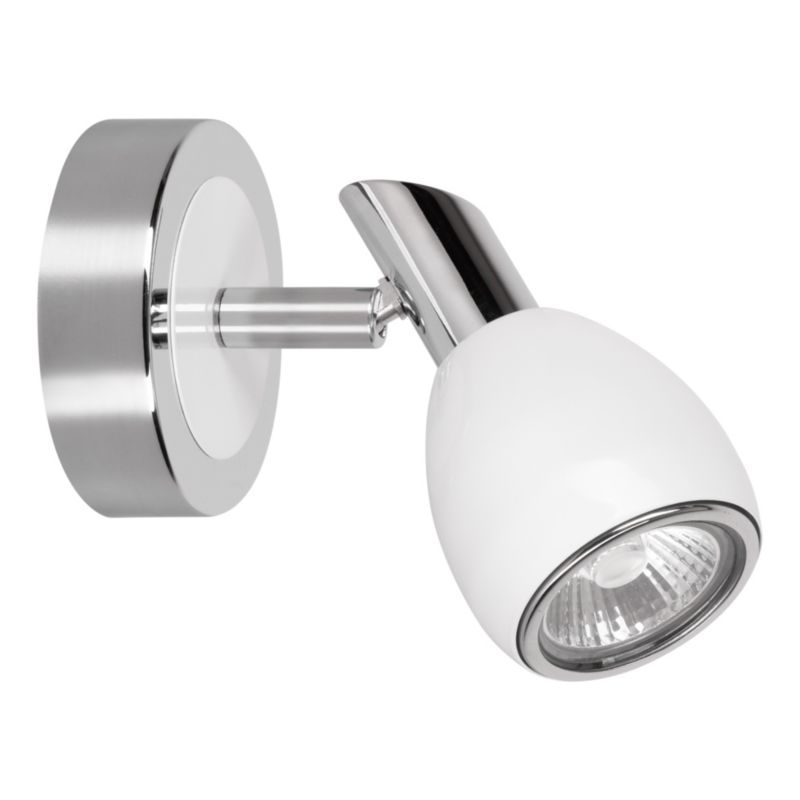 Kinkiet SPOT Light  1xGU10 Max.50W Subtelne Połączenie Chromu i Bieli, Polski Producent, 1 szt.