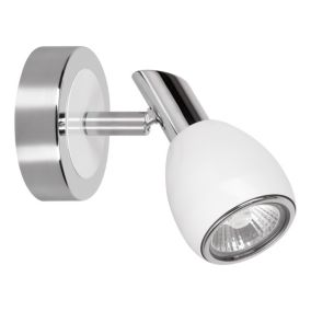 Kinkiet SPOT Light  1xGU10 Max.50W Subtelne Połączenie Chromu i Bieli, Polski Producent, 1 szt.