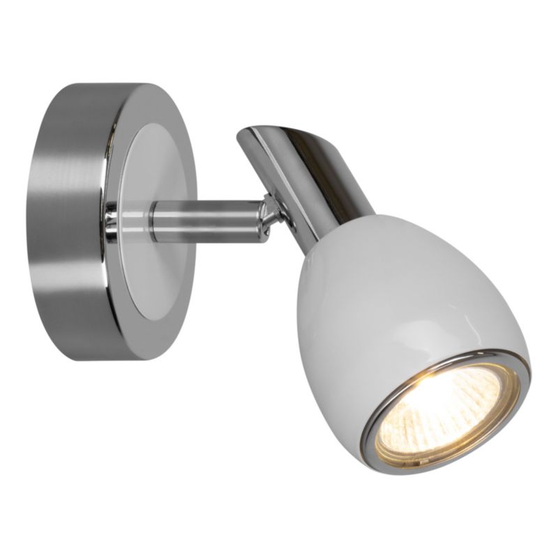 Kinkiet SPOT Light  1xGU10 Max.50W Subtelne Połączenie Chromu i Bieli, Polski Producent, 1 szt.