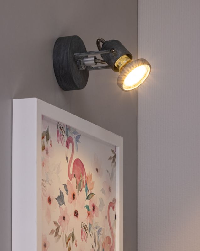 Kinkiet SPOT Light  1xGU10 Max.50W Szary Beton, Nowoczesny Styl od  Polskiego Producenta, 1 szt.