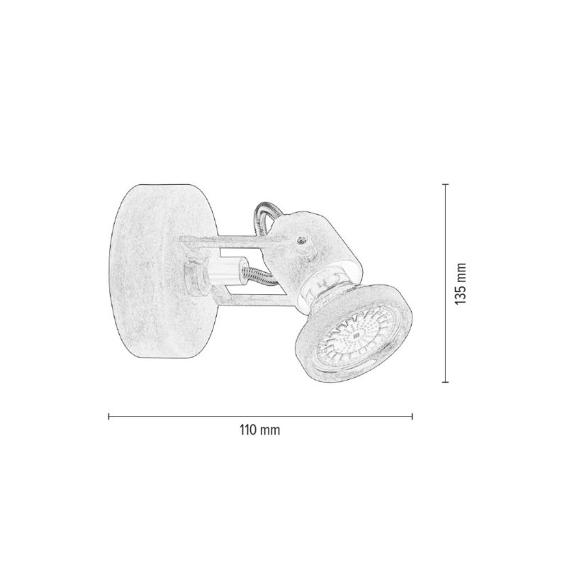 Kinkiet SPOT Light  1xGU10 Max.50W Szary Beton, Nowoczesny Styl od  Polskiego Producenta, 1 szt.