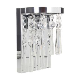 Kinkiet SPOT Light  2xG9 Max.3W Eleganckie Połączenie Chromu i Transparentnego Kryształu, Polski Producent 1szt.