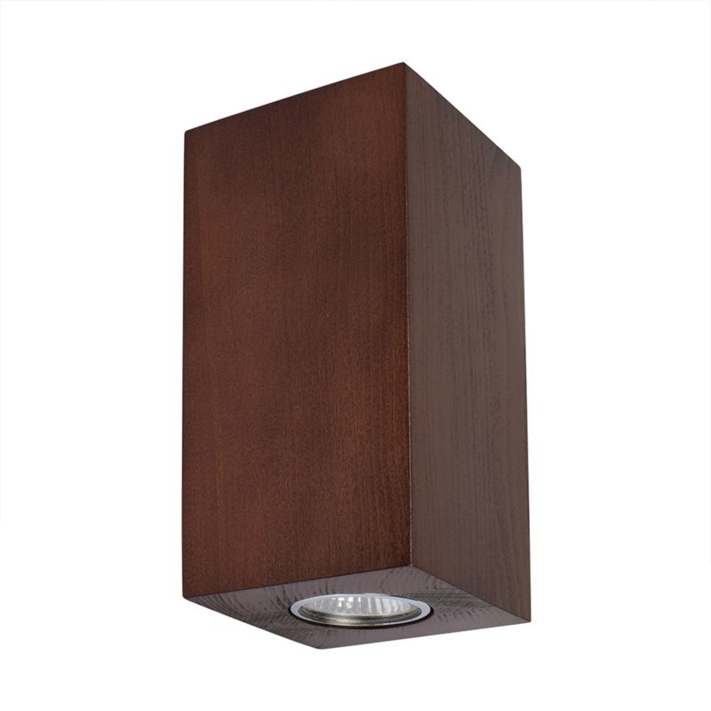 Kinkiet SPOT Light  Square 2xGU10 Max.6W Drewno Bukowe Orzechowe FSC, Polski Producent, 1 szt.