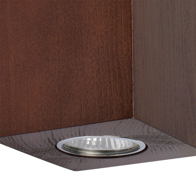Kinkiet SPOT Light  Square 2xGU10 Max.6W Drewno Bukowe Orzechowe FSC, Polski Producent, 1 szt.