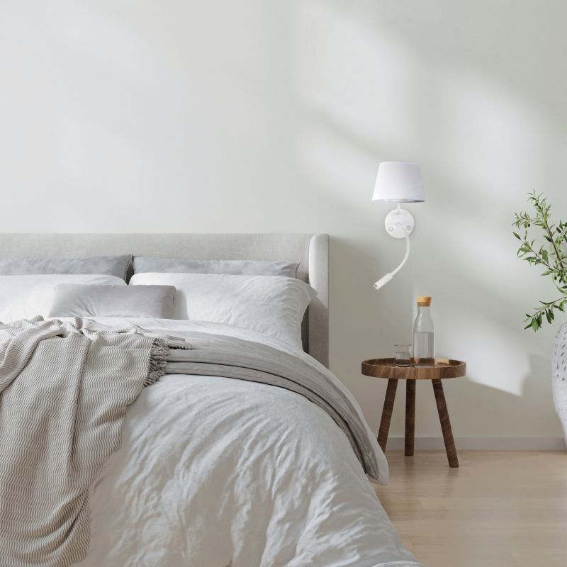 Kinkiet TK Lighting Maja biały 2 źródła E27 + G9 do czytania nad łóżko -1szt.