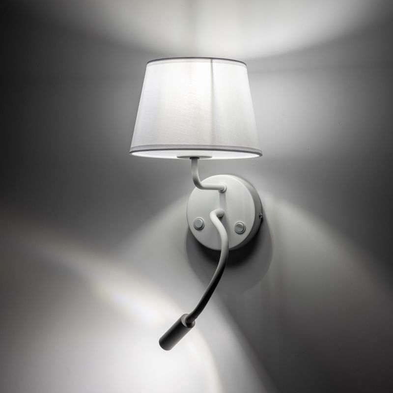 Kinkiet TK Lighting Maja biały 2 źródła E27 + G9 do czytania nad łóżko -1szt.