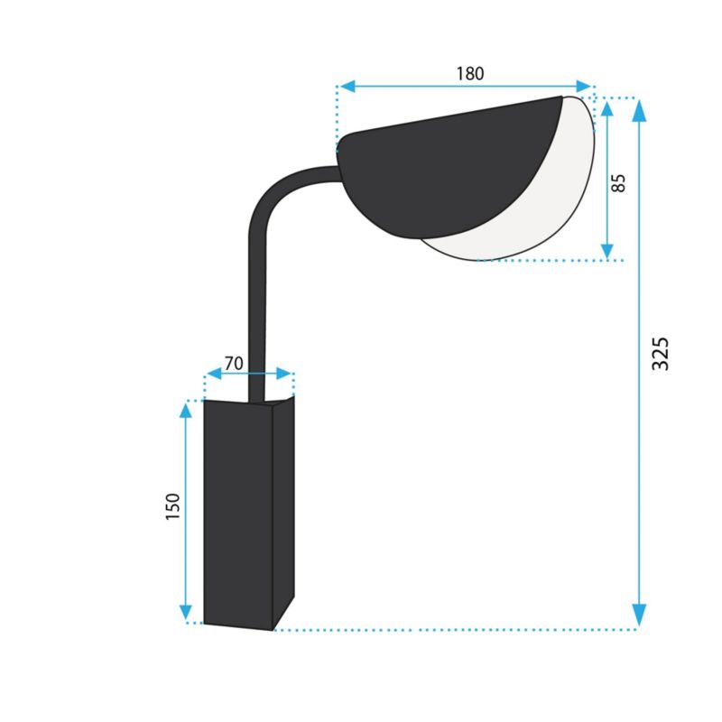 Kinkiet Toolight App1262-1W Czarny 27X9X32Cm 1Szt