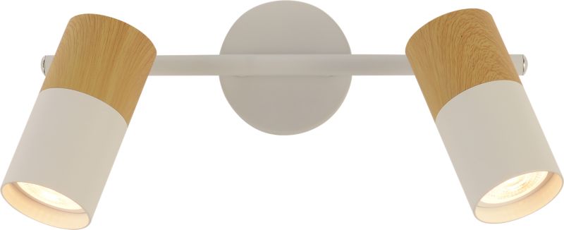 Kinkiet  Vargo  biały i drewno 2xGU10x9W IP20 wym:16,5x38,6x8cm - 1 szt.