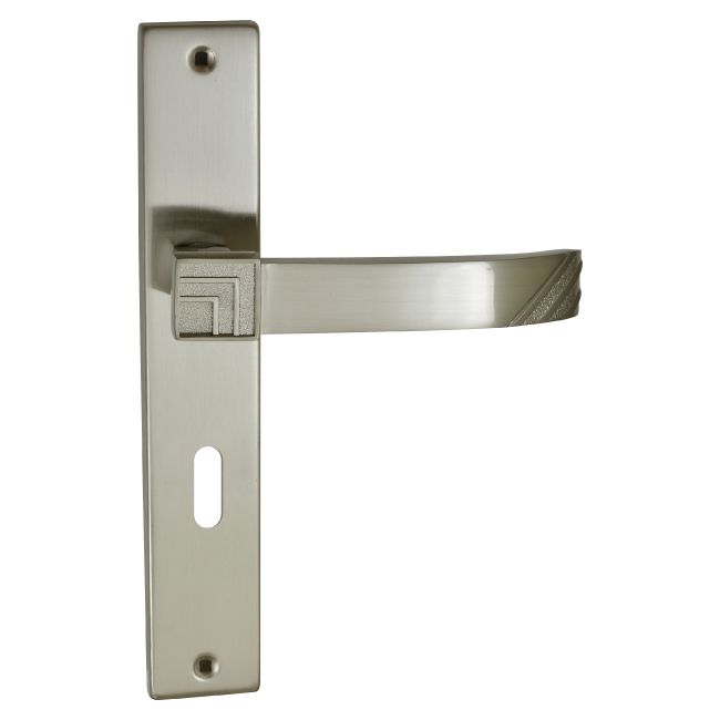 Klamka drzwiowa Delta Jola 72 mm na klucz nikiel satyna