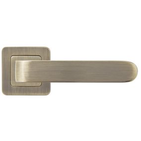 Klamka drzwiowa Metalbud Rio kwadratowy szyld patyna
