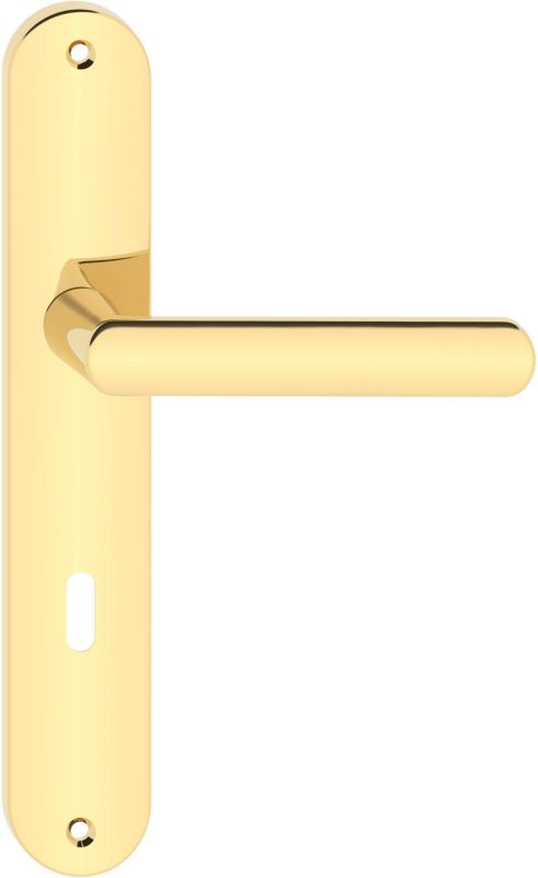 Klamka drzwiowa Metalbud Splash długi szyld 72 mm na klucz złota