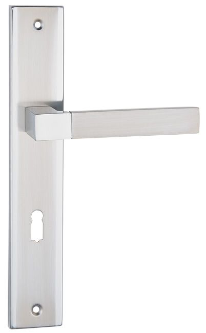 Klamka drzwiowa Schaffner Helen 72 mm na klucz nikiel satyna/chrom