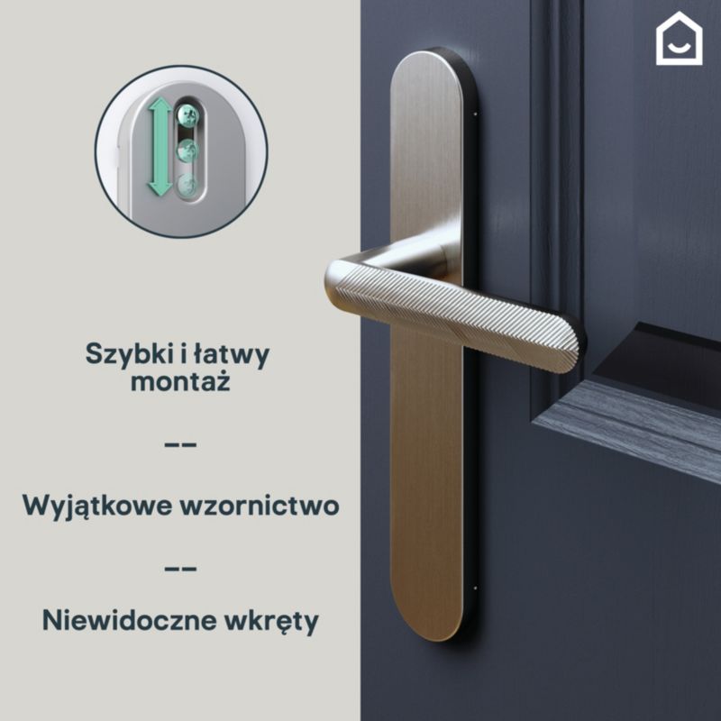 Klamka GoodHome Feather szyld nikiel satyna
