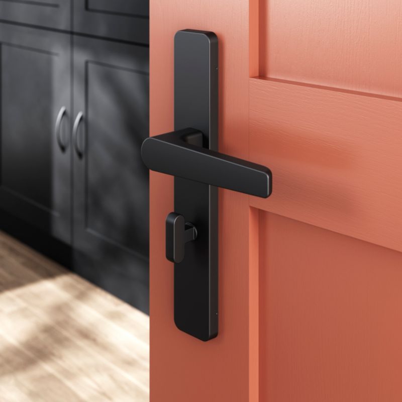 Klamka GoodHome Robust 54 mm szyld WC czarny mat