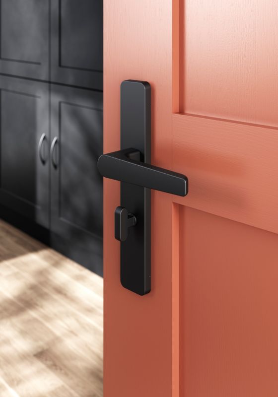 Klamka GoodHome Robust 54 mm szyld WC czarny mat