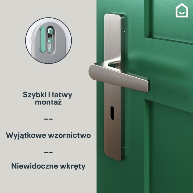 Klamka GoodHome Robust szyld klucz nikiel satyna