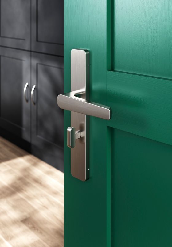 Klamka GoodHome Robust szyld WC nikiel satyna