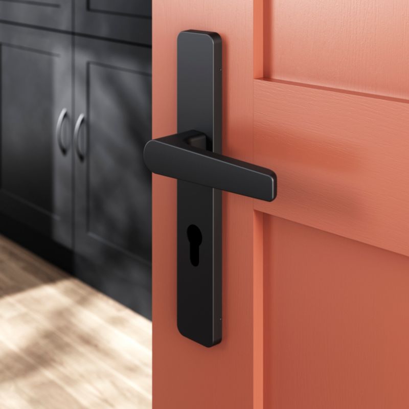 Klamka GoodHome Robust szyld wkładka czarny mat