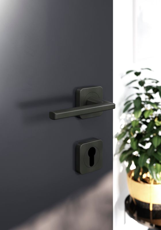Klamka GoodHome Straight kwadratowy szyld grafit mat