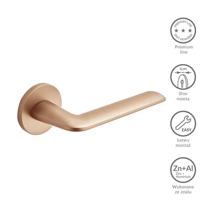 Klamka na rozecie Kuchinox Kuba Rose złota