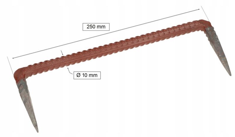 Klamra budowlana KOTARBAU ciesielska 250 mm kotwa stalowa 1 szt.