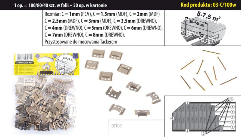 Klamra montażowa Sezamstyl C3 100 szt.
