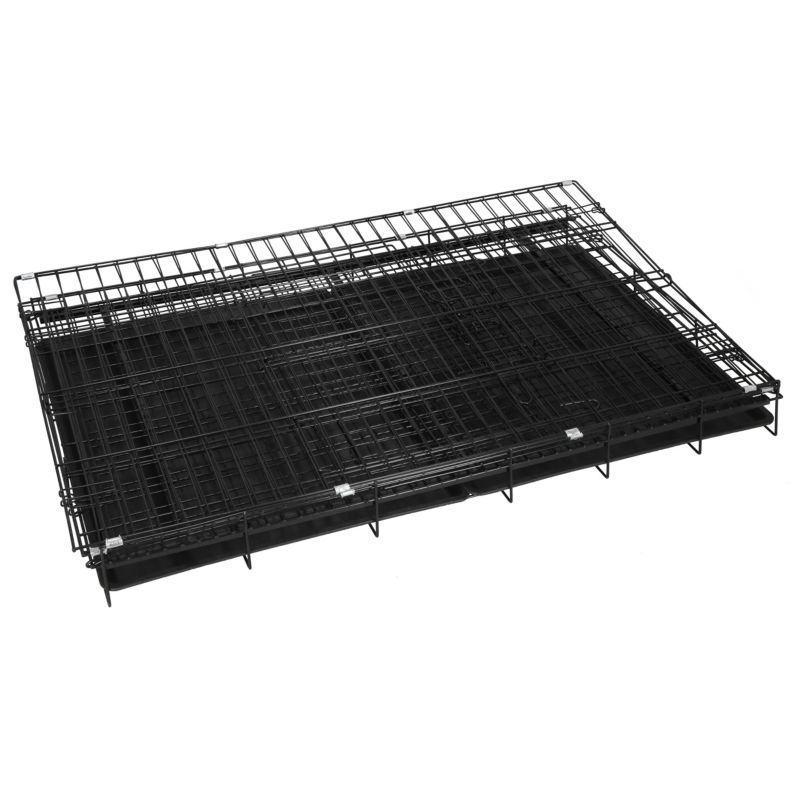Klatka kennelowa dla zwierząt Springos kojec dla psa kota 100 x 70 x 60 cm L czarny 1 szt.