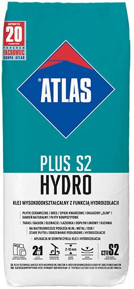 Klej do glazury i terakoty Atlas Plus S2 Hydro 15 kg