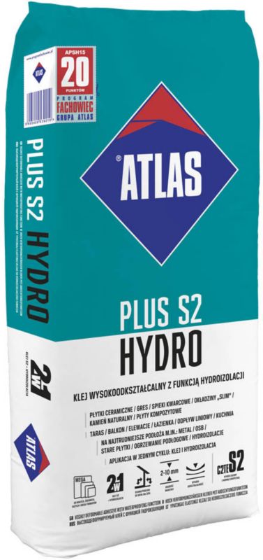 Klej do glazury i terakoty Atlas Plus S2 Hydro 15 kg