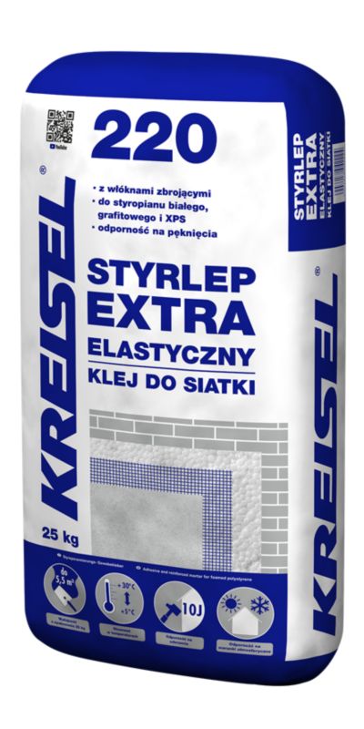 Klej do siatki elastyczny Kreisel Styrlep Extra 220 25 kg