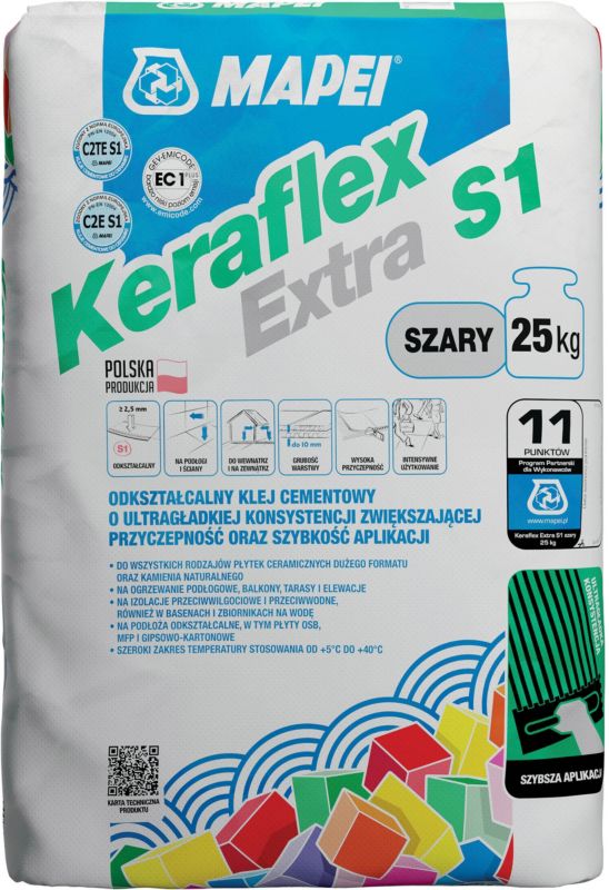 Klej Mapei Keraflex Ext S1 szary 25 kg