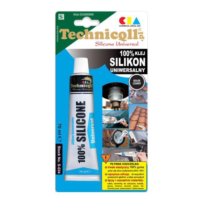 Klej silikonowy Technicqll uniwersalny 70 ml czarny