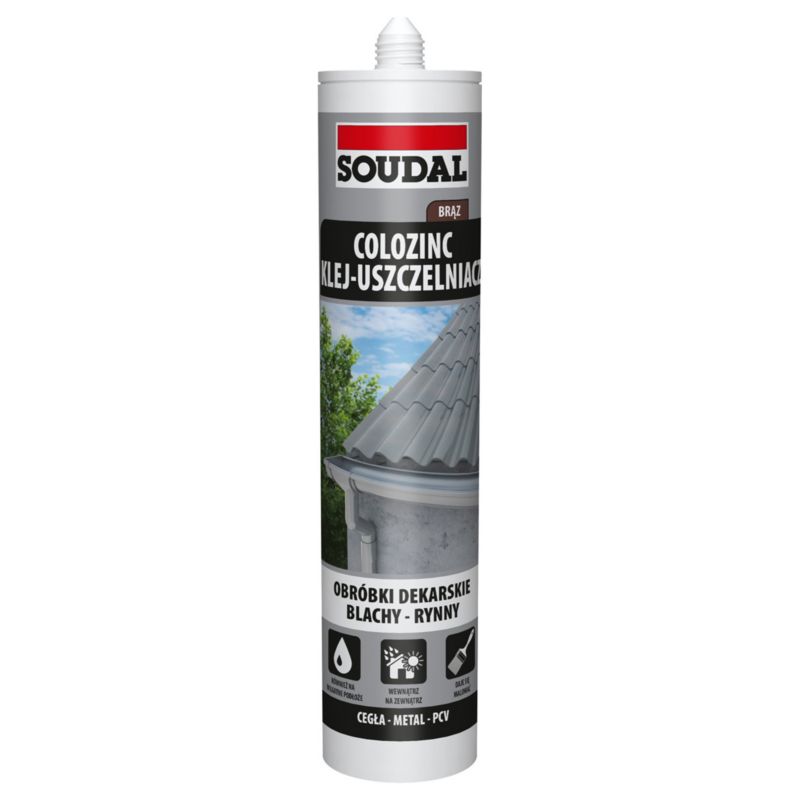 Klej uszczelniacz do blach Soudal 290ml BRĄZ COLOZINC 1szt.