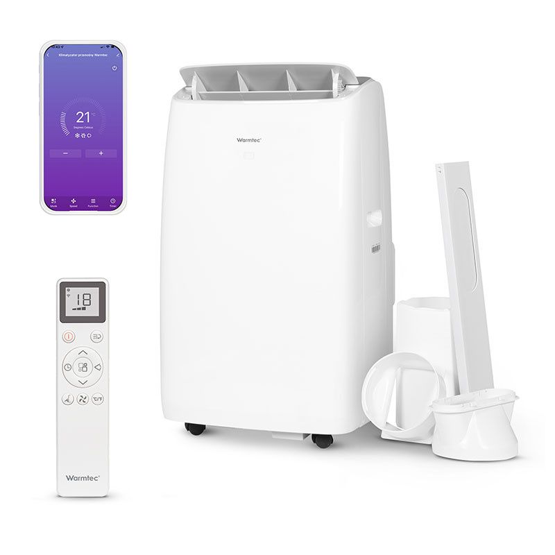 Klimatyzator przenośny Warmtec 4,1kW 46m2 osuszacz grzanie 4w1 WiFi Froya KP41W 1szt.