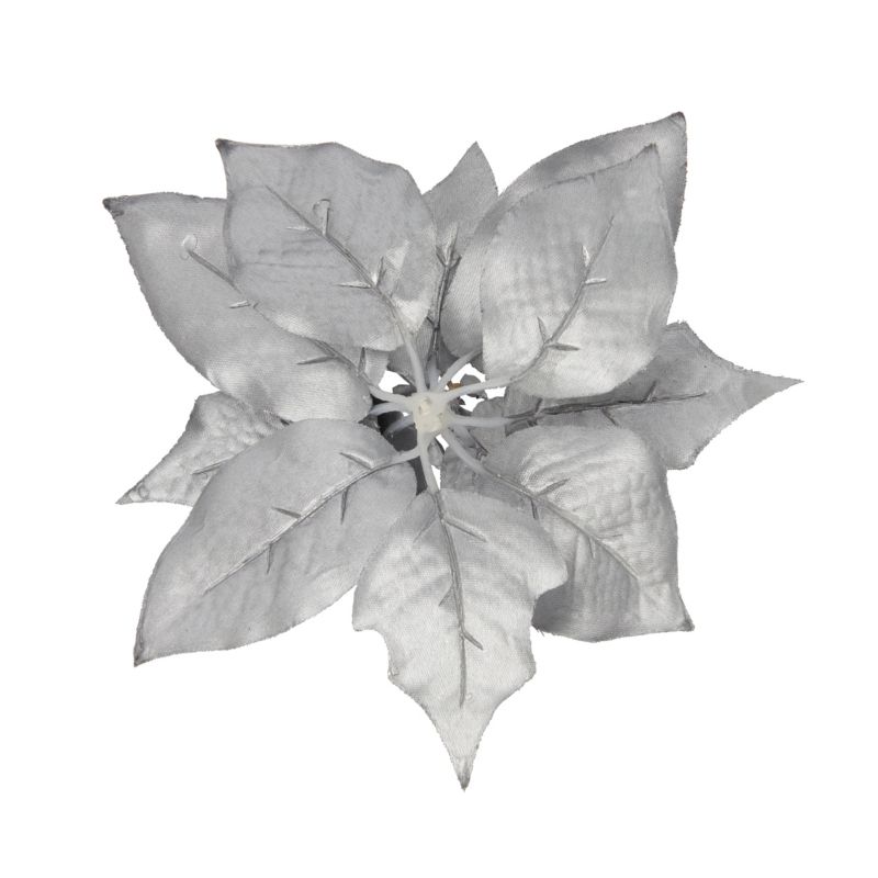 Klips kwiat srebrny