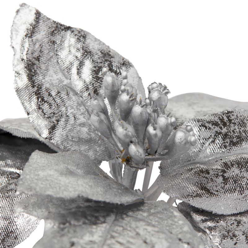 Klips kwiat srebrny